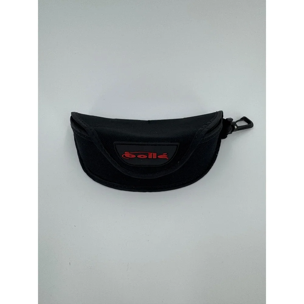 Bolle Black Sunglasses Case Semi Rigid Protective Pouch with Clip‎ Red Logo